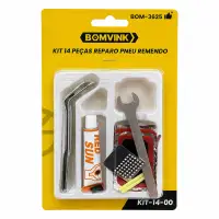 BOMVINK 14件套轮胎修理工具套件，含胶水、扳手、修补片