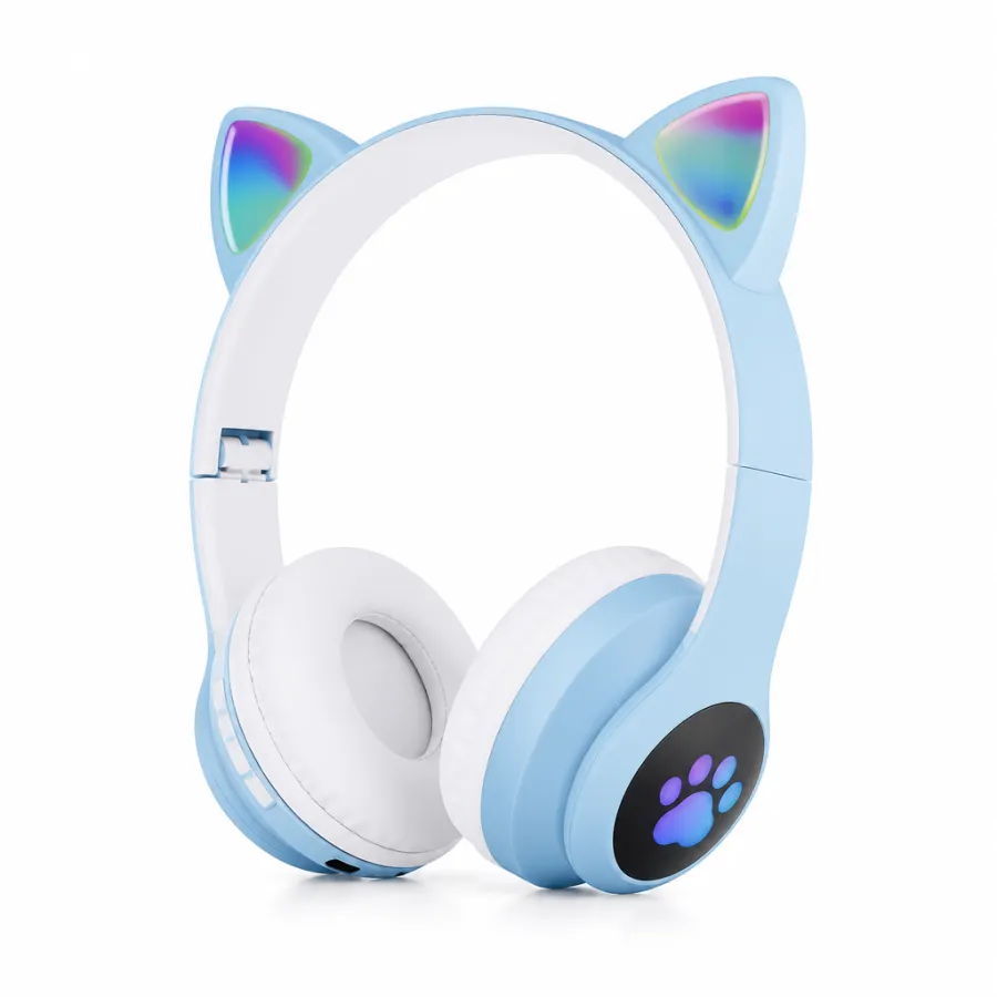 B-19 猫耳无线耳机，粉色，RGB灯光，品牌：Ltomex