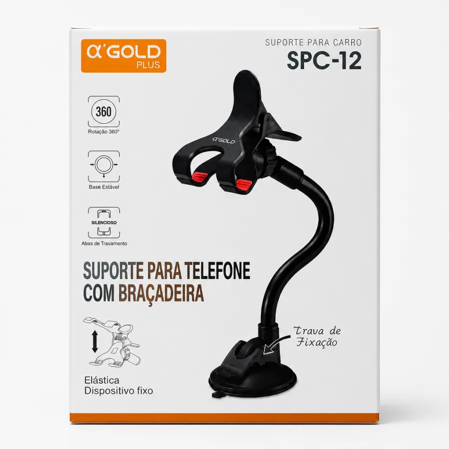α GOLD PLUS 手机支架 SPC-12，360度旋转，固定夹具，适用于车载