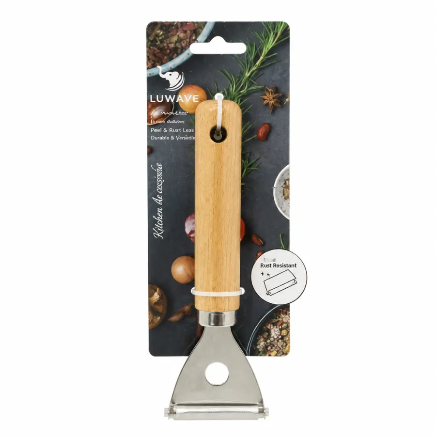 Luwave木柄刮刀，厨房多功能工具，适合清洁和刮除食材残留