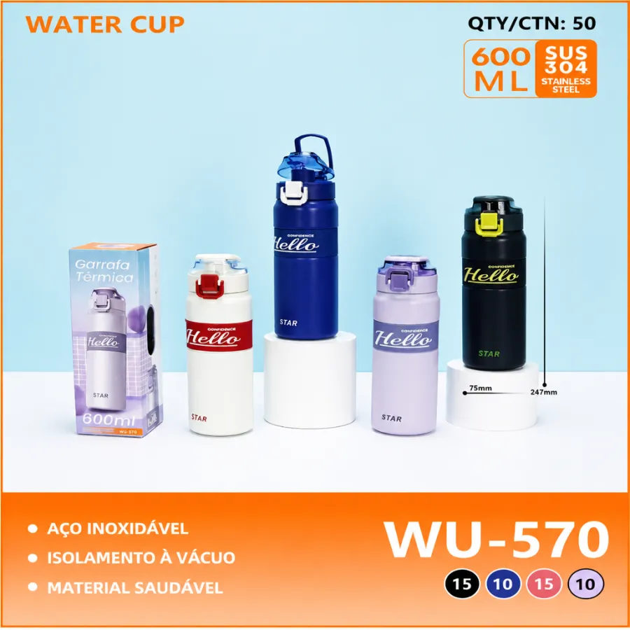 WU-570 水杯 600ml 不锈钢真空保温杯