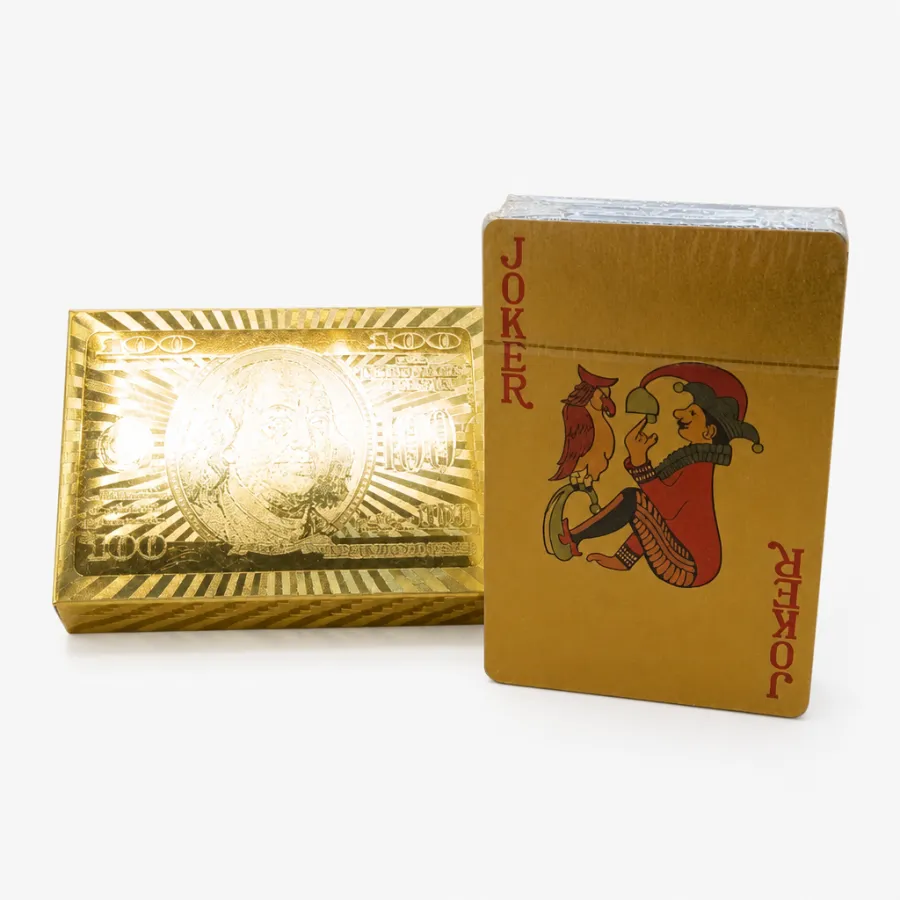 金色百元大钞纸牌游戏道具，含JOKER牌