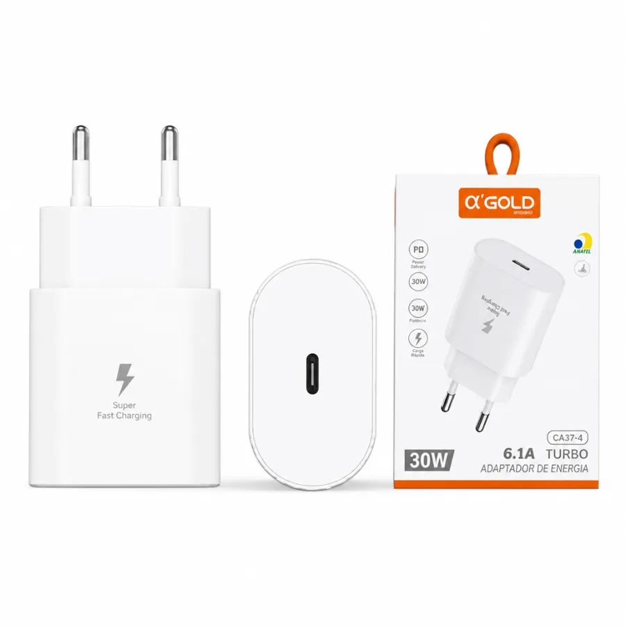 Ca37-4 αGOLD PRO 30W PD快充充电器，6.1A，USB-C接口，黑色