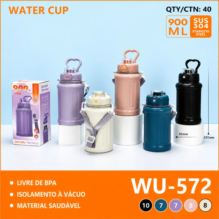 wu-572 水杯 SUS 304不锈钢 900毫升 多色可选 BPA免费