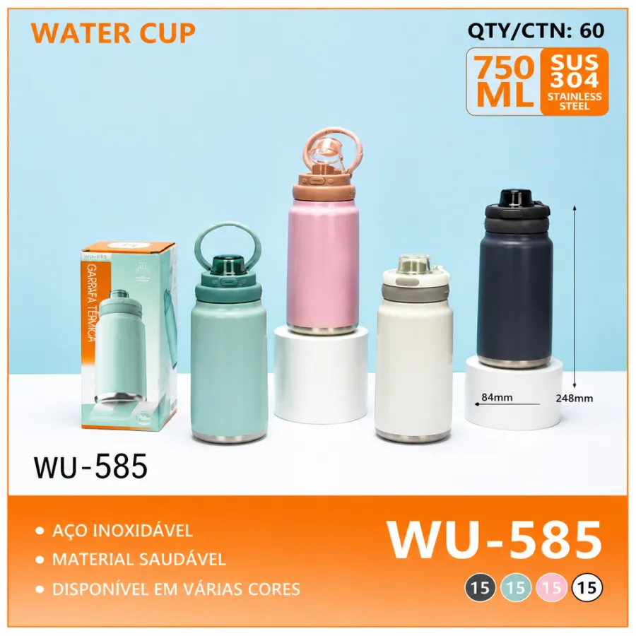Wu-585 不锈钢水杯 750ml 多色选择 适合户外运动