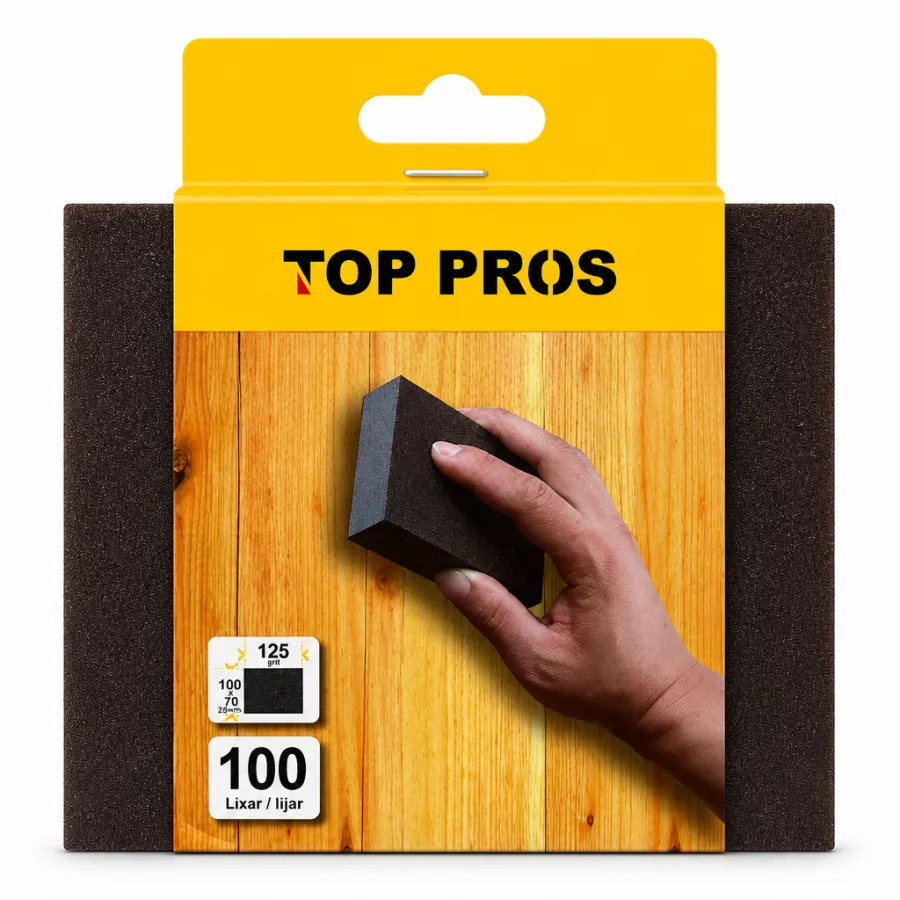 TOP PROS 砂纸块，100号，适用于打磨和抛光，耐用，适合木材和金属