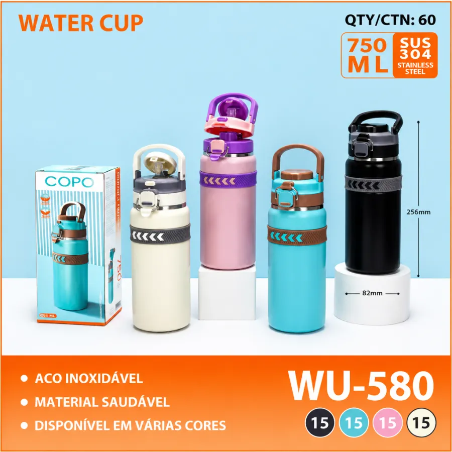 wu-580 水杯 COPO 750ml 不锈钢 适合多种颜色