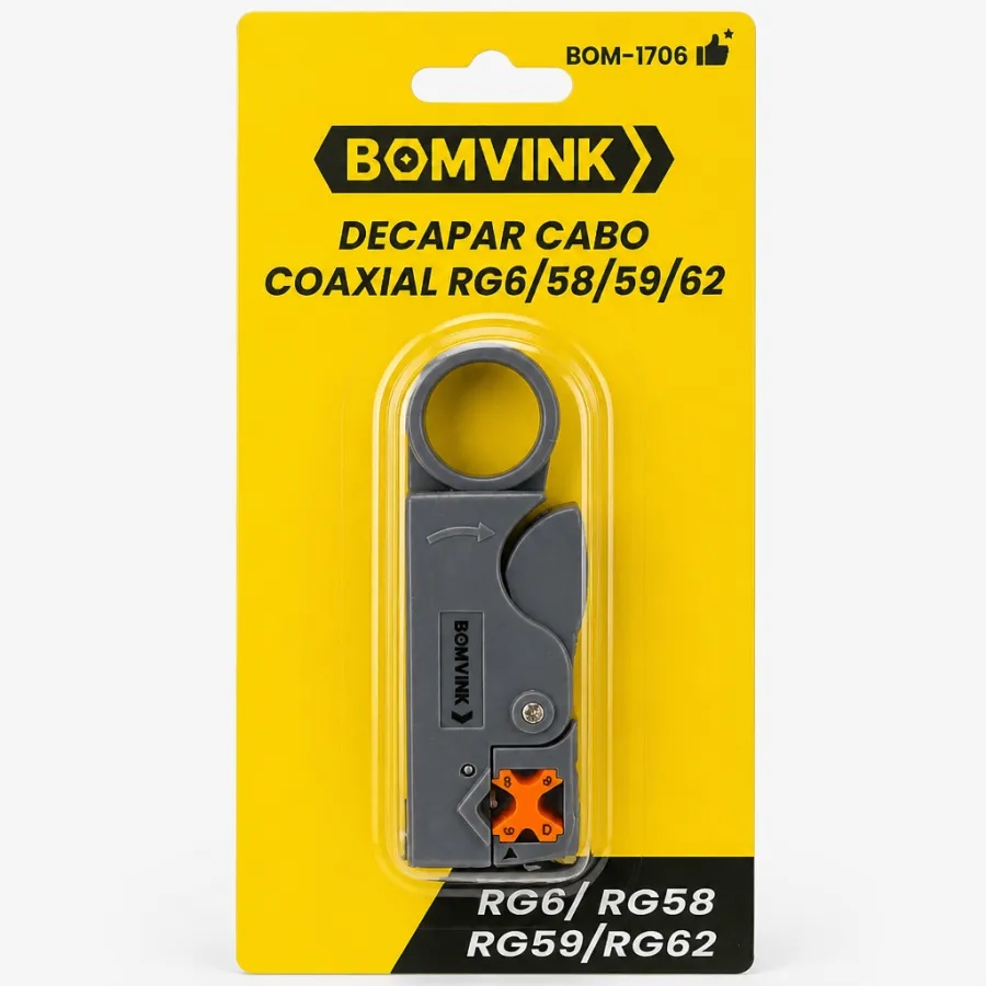 BOMVINK同轴电缆剥线器 RG6/58/59/62，便捷剥线工具