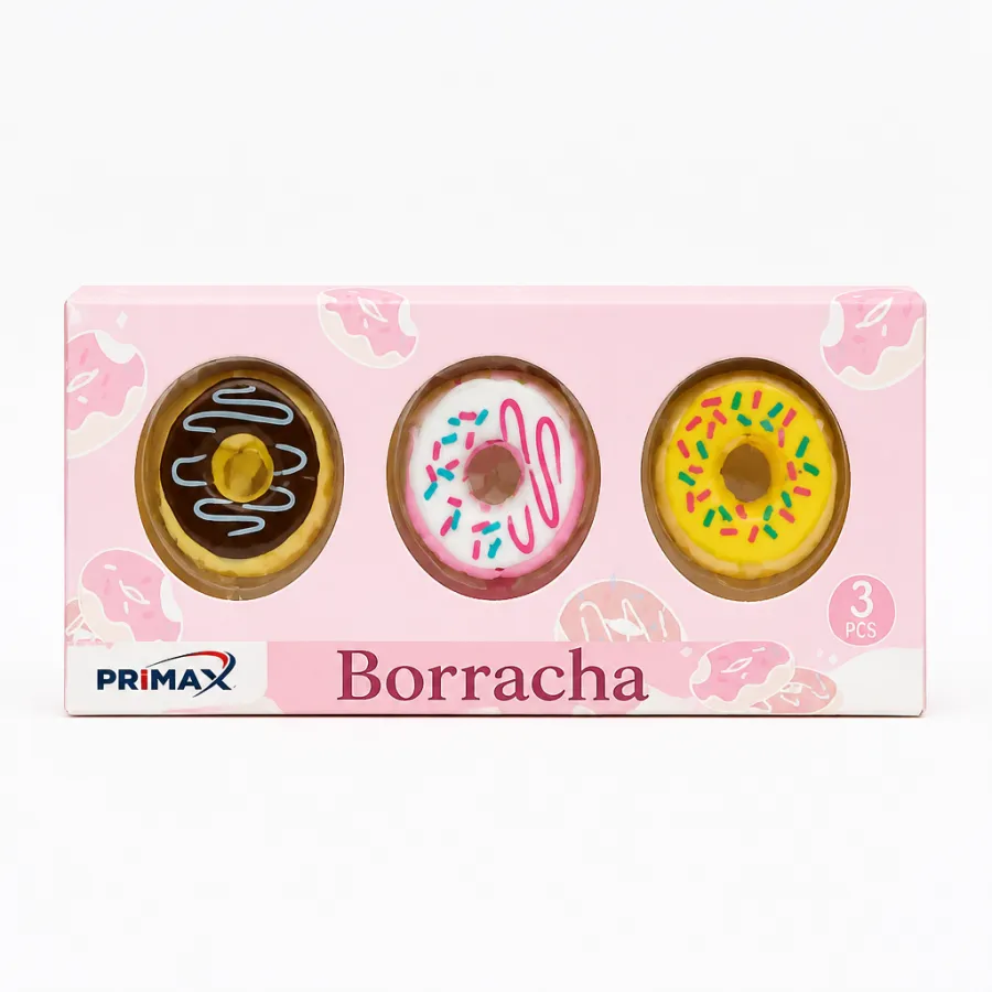 PRIMAX Borracha 橡皮尺子 甜甜圈造型 24个装