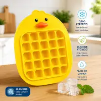 黄色鸭子造型硅胶冰格，20格冰块模具，厨房用品