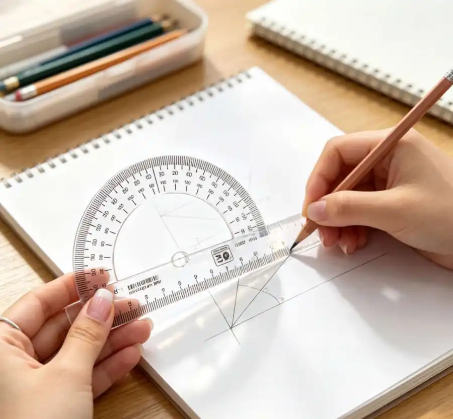 透明塑料量角器 15cm 学生文具 适用于绘图和测量
