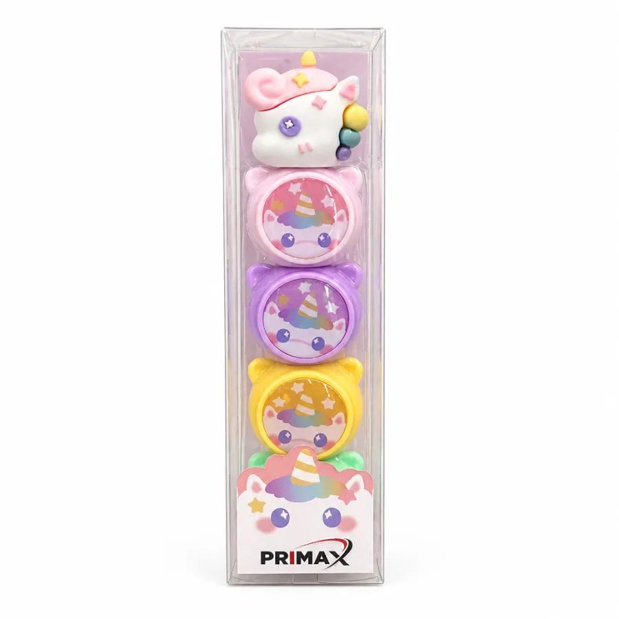 PRIMAX 4支装迷你独角兽造型彩色荧光笔