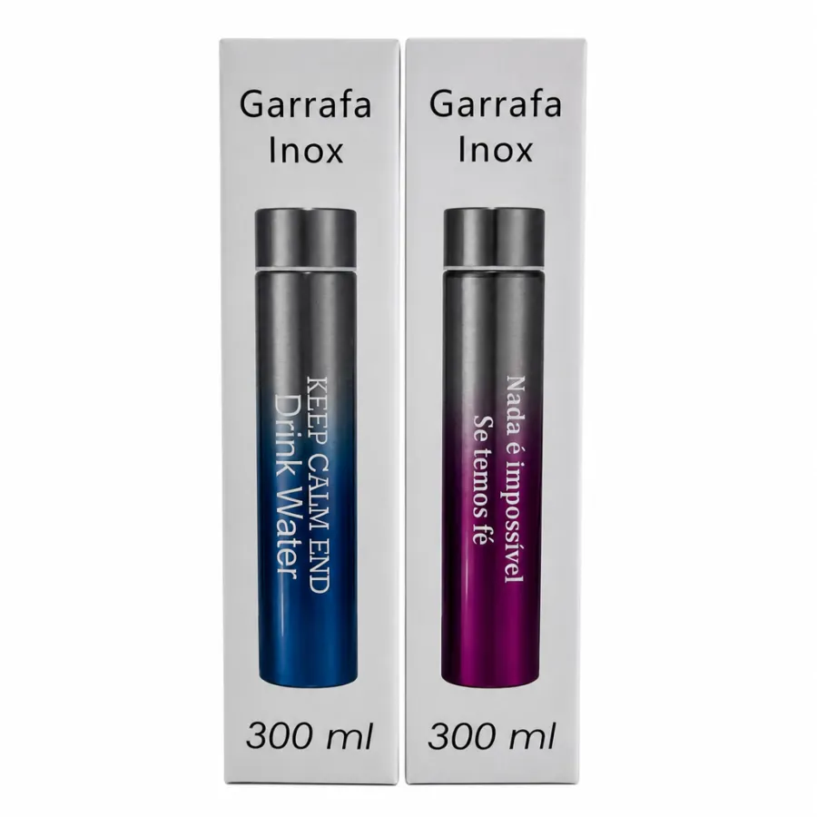 GDR0331 不锈钢水瓶 300ml，带有励志文字，适合日常使用