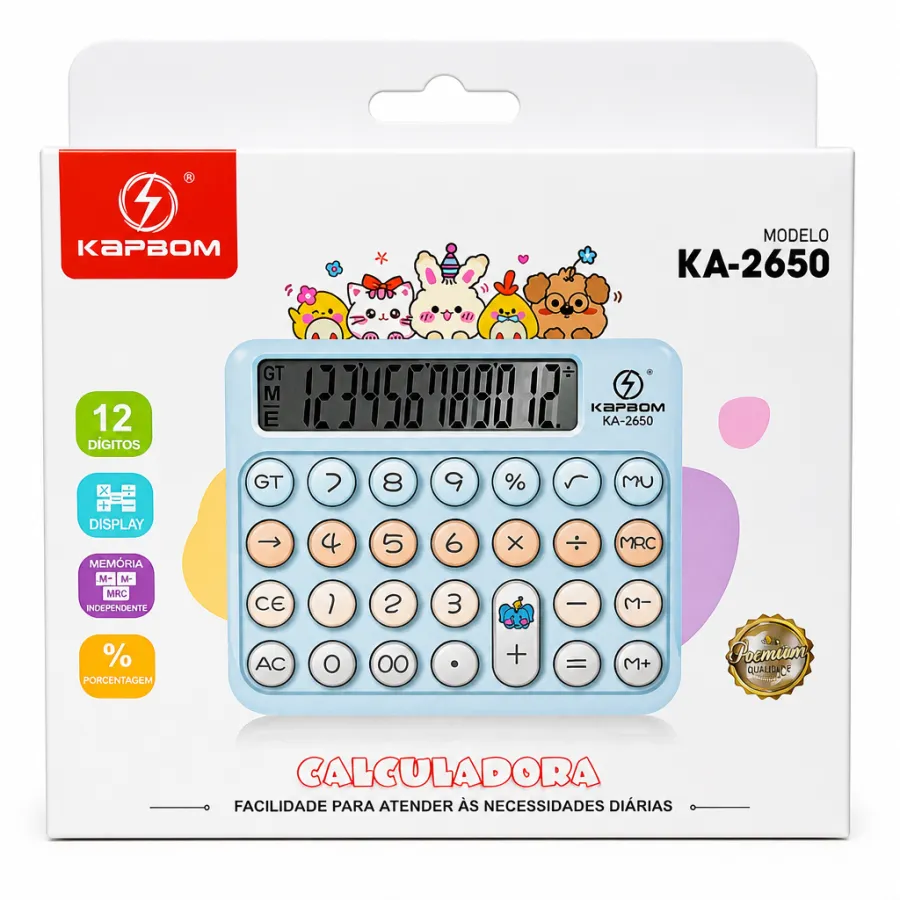 卡普邦 KA-2650 12位数计算器 可爱动物设计