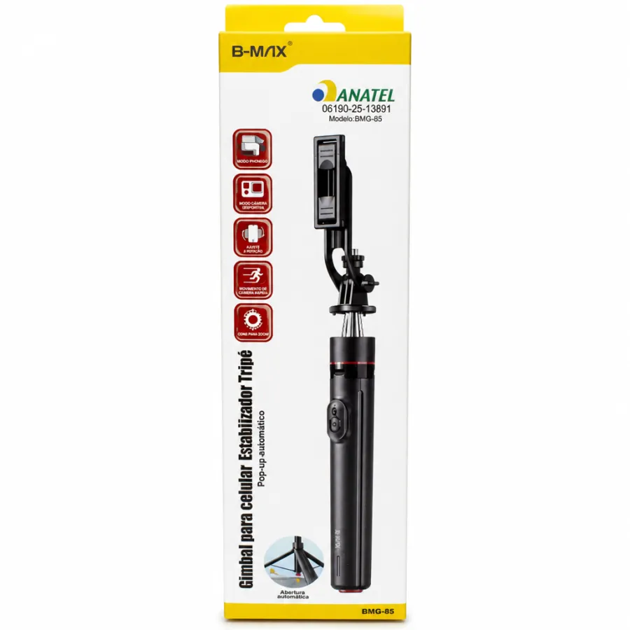 B-MAX 三轴稳定器，适用于手机，带支架，型号BMG-85