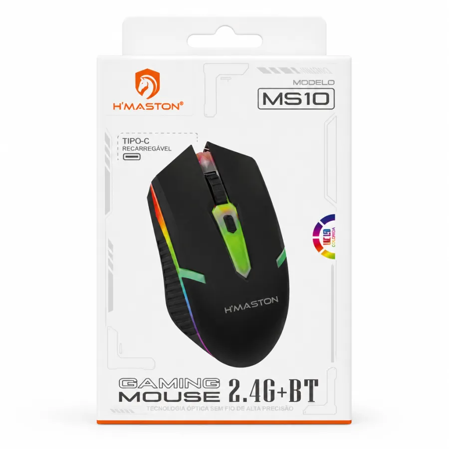 HMASTON MS10 游戏鼠标 2.4G+蓝牙 可充电