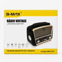 B-MAX复古收音机，FM/AM/SW三波段，便携式设计
