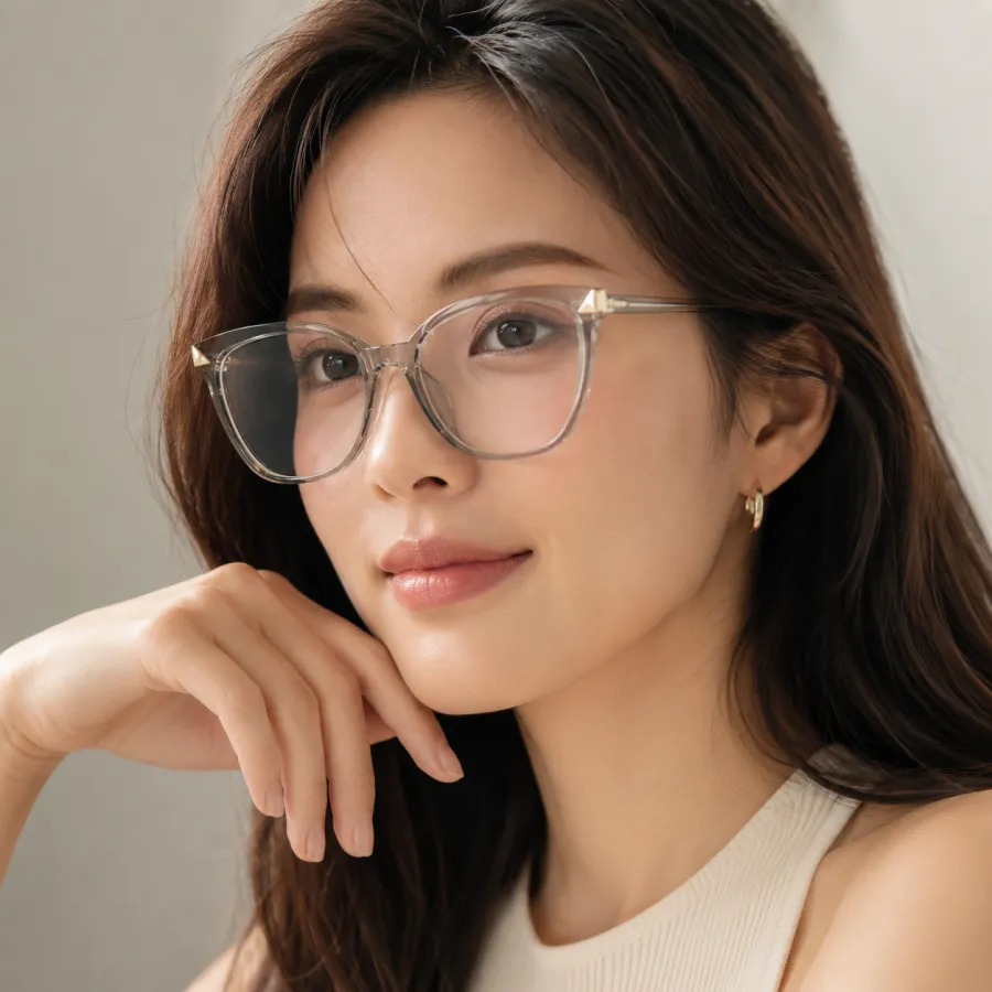 时尚猫眼眼镜 透明框 适合女性 适合日常佩戴