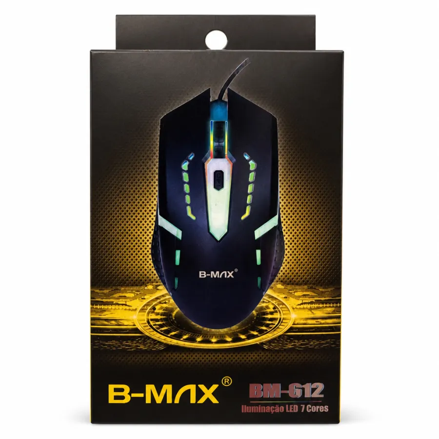 B-MAX BHM-612 游戏鼠标，七核发光，黑色