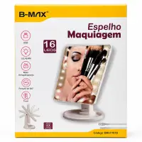 B-MAX 触摸化妆镜 16 LED 灯 USB 360° 旋转