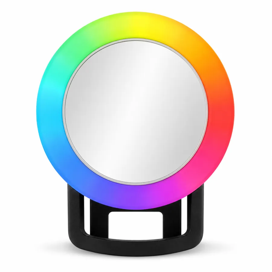 RGB LED柔光环形灯镜，调光功能，适合化妆和自拍