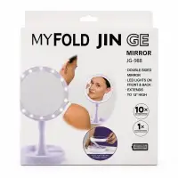 MYFOLD JINGE 双面化妆镜 JG-988 LED灯 10倍放大 最高可升至13英寸
