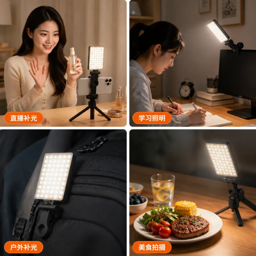 NEW1ON便携式手机补光灯 SEL-513，适用于拍照和视频，轻巧易携带