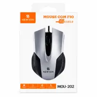 NEW1ON有线鼠标MOU-202，USB接口，适用于电脑，银色