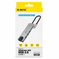 B-MAX USB 3.0集线器，6合1，支持PD、HDMI、RJ45，型号BM-8642