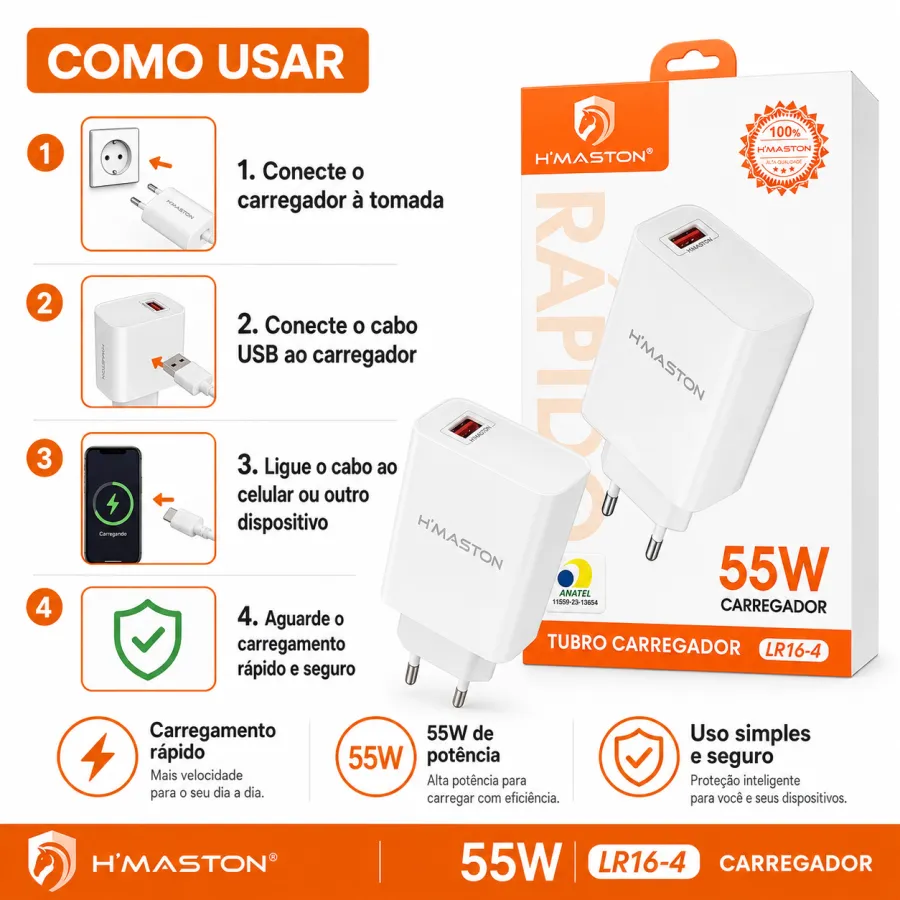 Fonte 55w USB
