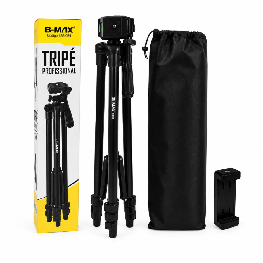 B-MAX 专业三脚架 BMG-69，1.3米，带手机支架，便携收纳袋