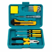LUTAK 16件工具套件，包含6寸钳子、米尺、螺丝刀等，适合家庭和专业使用