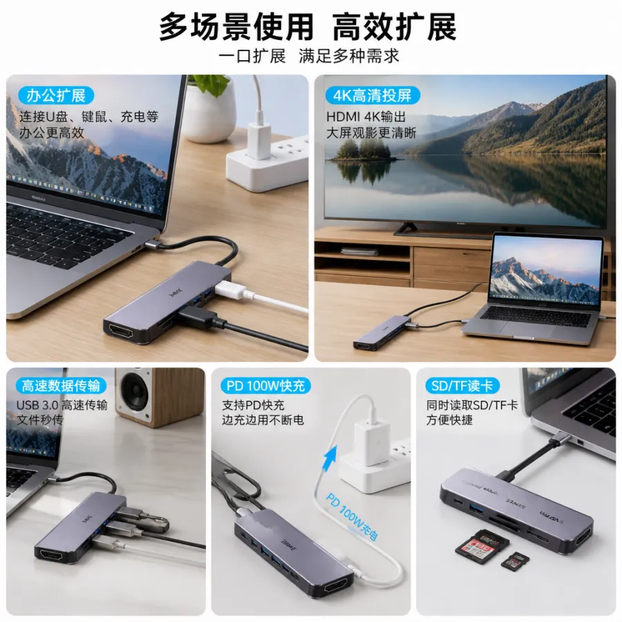 7合1可调节集线器