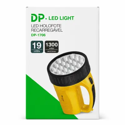 DP LED手电筒，型号DP-1706，19颗LED，1300流明，充电式，黄色