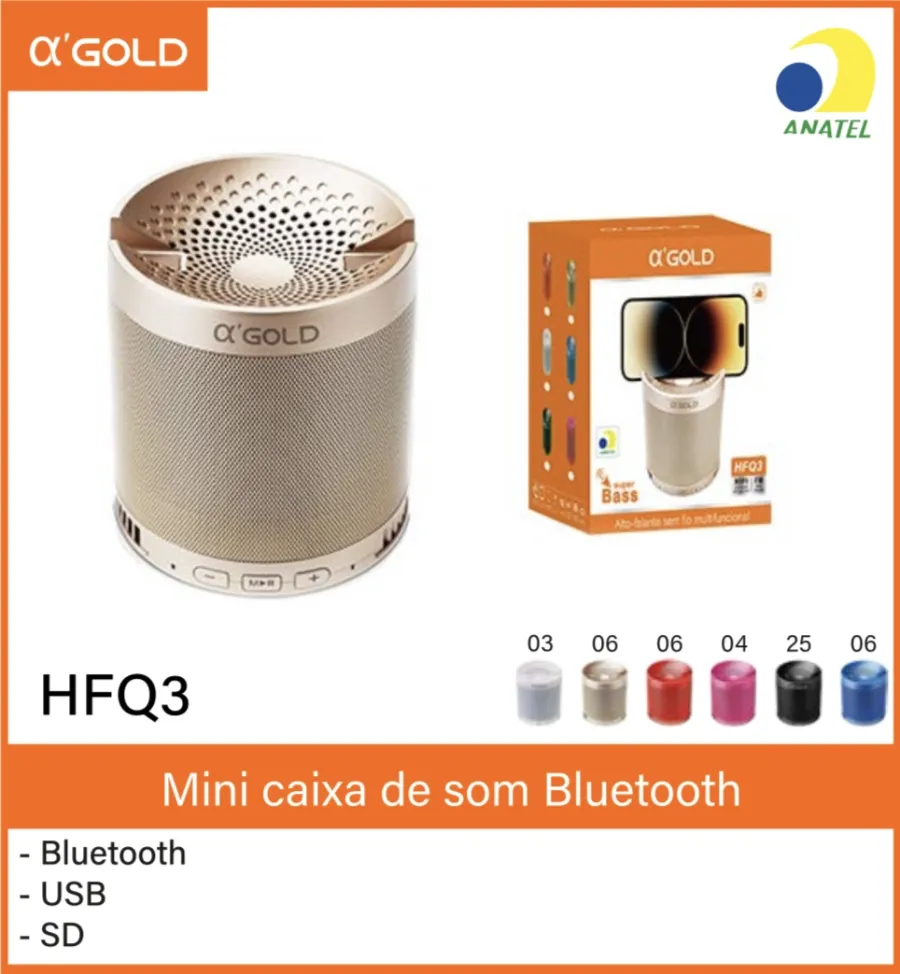 αGOLD HFQ3 蓝牙音箱，迷你便携，支持USB和SD卡，适合户外使用