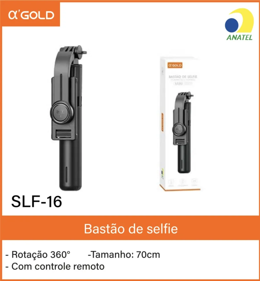 αGOLD SLF-16 360°旋转自拍杆，70cm，带遥控