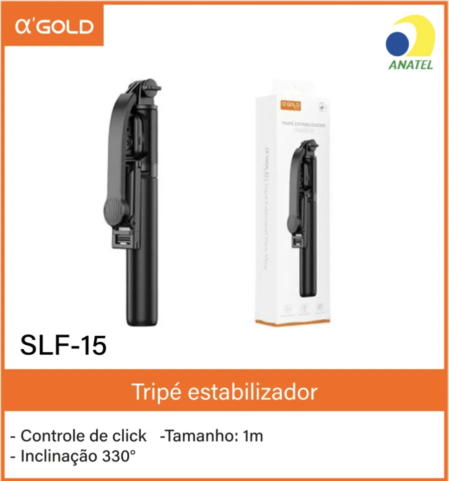 α'GOLD SLF-15 三脚架稳定器，1米长，330°倾斜，点击控制