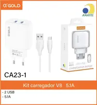 α金牌 CA23-1 快充充电器，5.1A，双USB接口，适用于V8