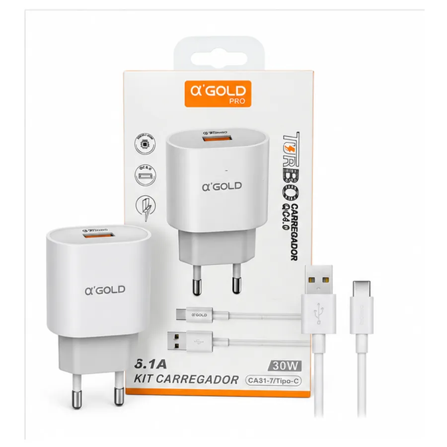 Ca31-7 α GOLD PRO 30W 快充充电器套件，6.1A，USB-C接口