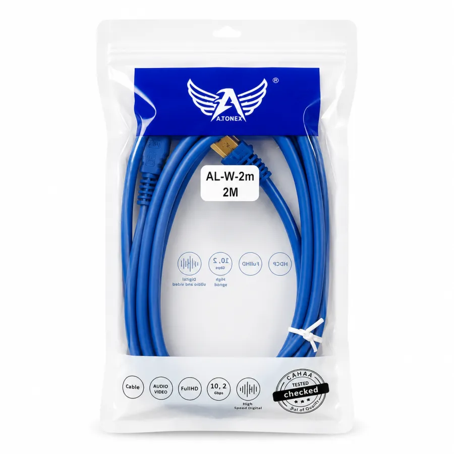 AL-W-2M ALTOMEX 2米蓝色音频视频线，支持全高清，适用于多种设备