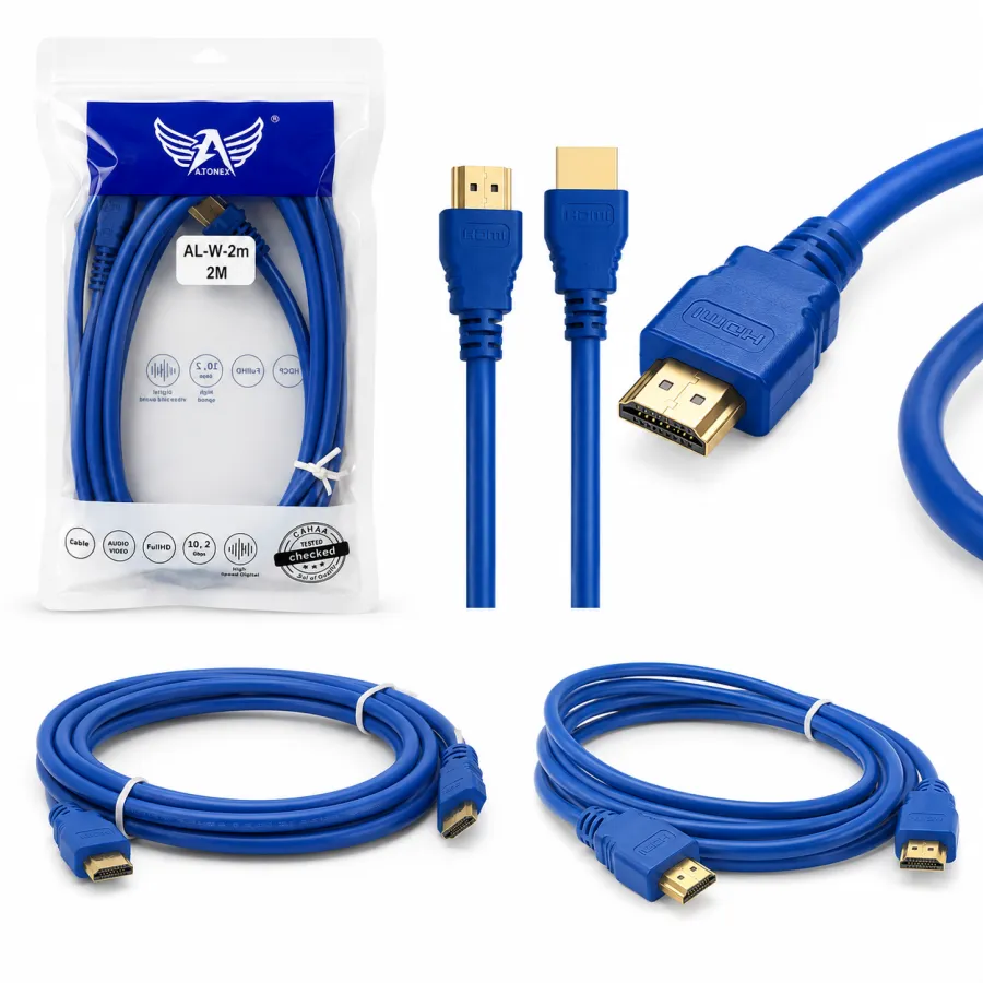 AL-W-2M ALTOMEX 2米蓝色音频视频线，支持全高清，适用于多种设备
