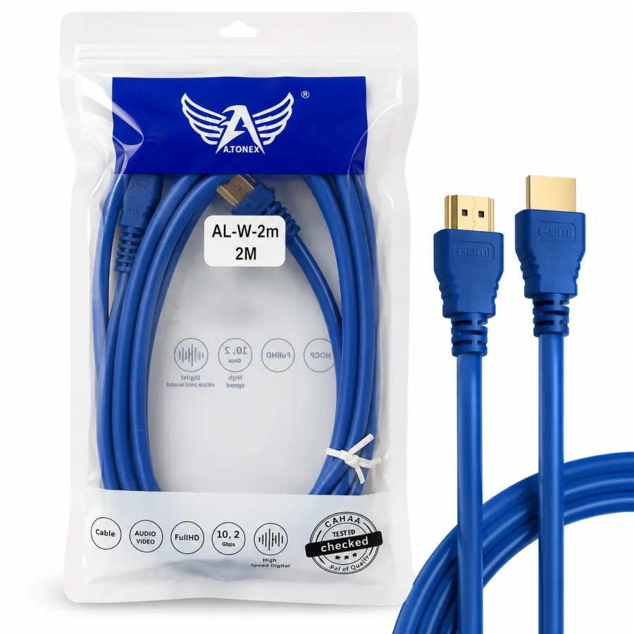 AL-W-2M ALTOMEX 2米蓝色音频视频线，支持全高清，适用于多种设备