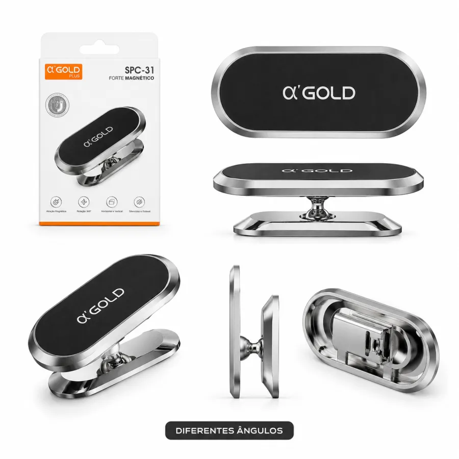 α GOLD SPC-31 磁性支架，360°旋转，适用于汽车、家居、办公室等