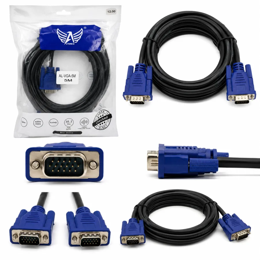 Al-VGA-5M ALTOMEX 5米VGA视频线，高清音频视频传输，适用于电脑和显示器