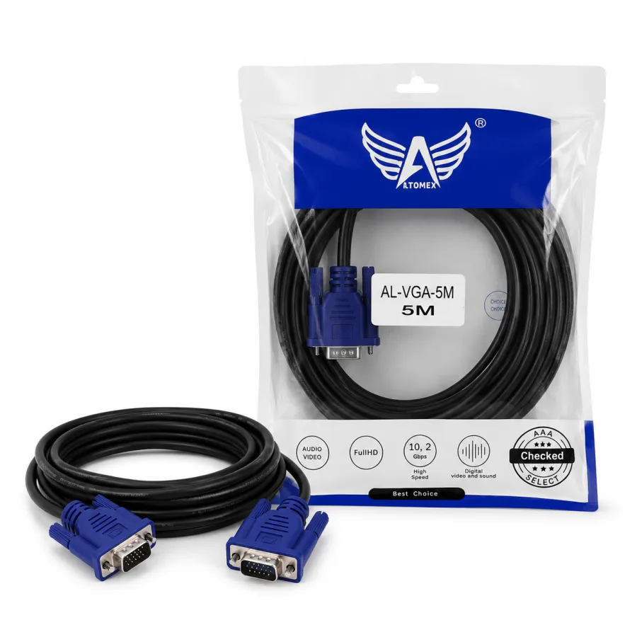 Al-VGA-5M ALTOMEX 5米VGA视频线，高清音频视频传输，适用于电脑和显示器