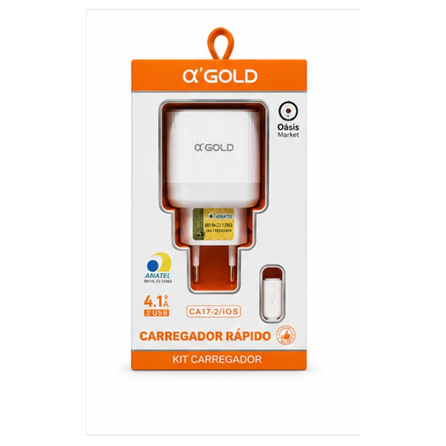α GOLD 快充充电器 CA17-2/iOS，2 USB接口，4.1A，适用于多种设备
