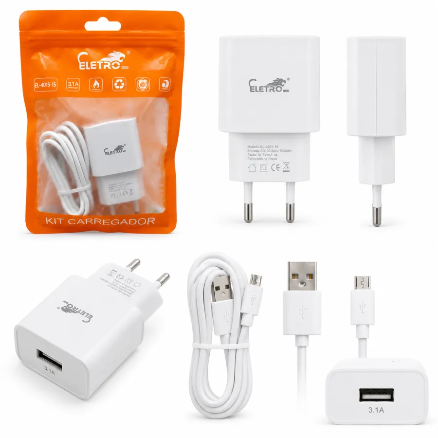 Eletro 充电器 EL-4015-l5，3.1A，IOS 适用于多种设备，白色