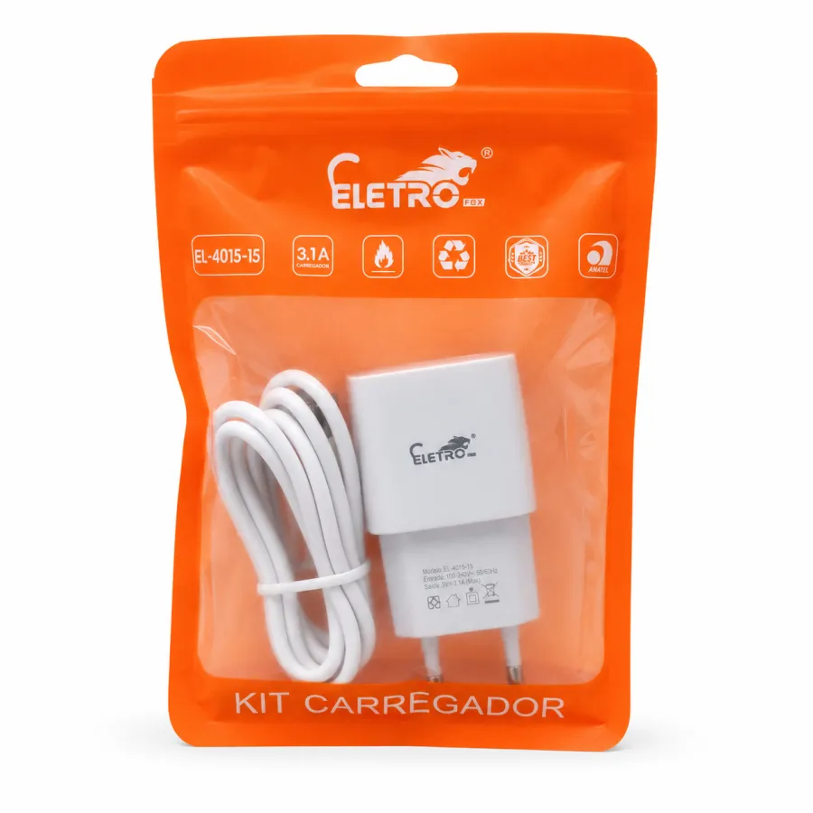 Eletro 充电器 EL-4015-l5，3.1A，IOS 适用于多种设备，白色