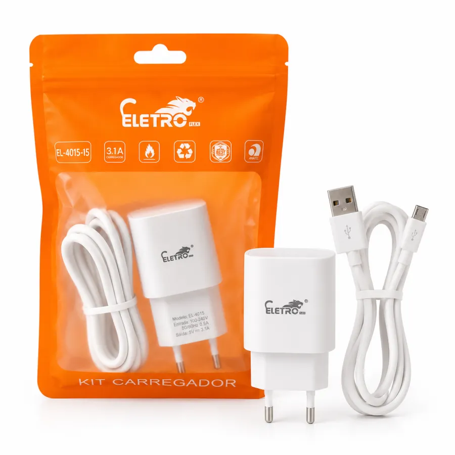 Eletro 充电器 EL-4015-l5，3.1A，IOS 适用于多种设备，白色