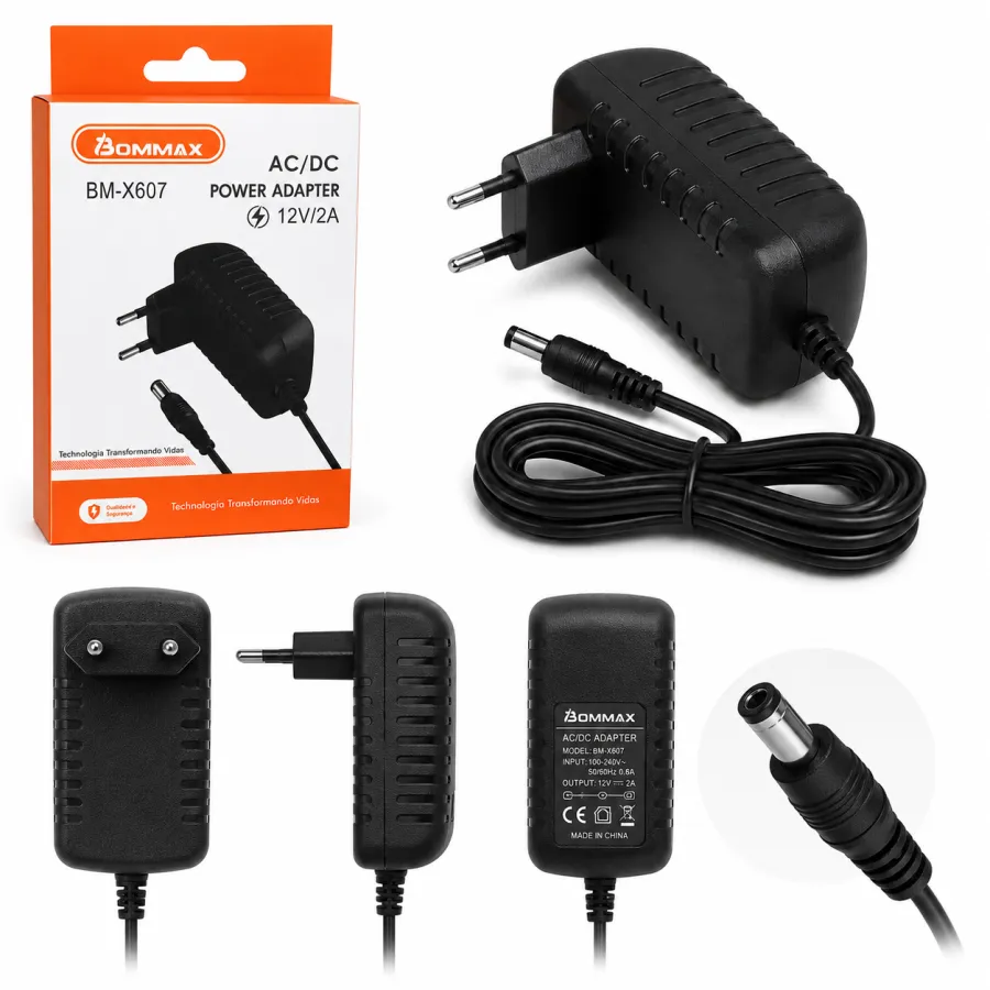 BOMMAX BM-X607 12V/2A电源适配器，AC/DC转换，适用于多种设备
